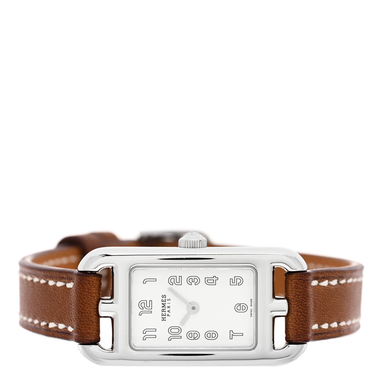 Hermes Stainless Steel Barenia 17mm Nantucket Quartz Watch Fauve 2 of 4