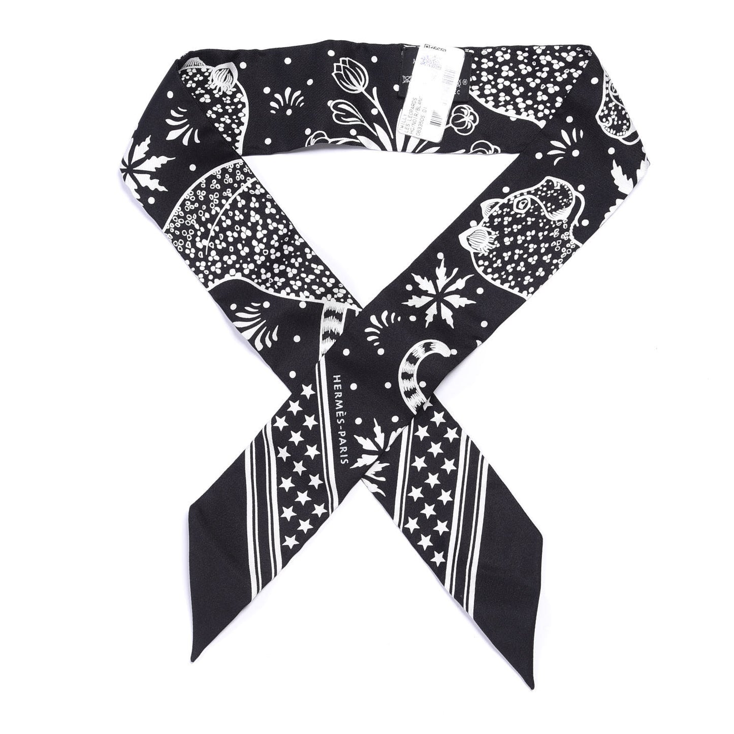 Silk Les Leopards Twilly Black White