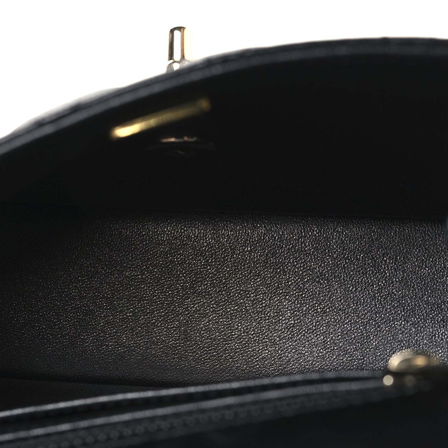 Lambskin Quilted Mini Crystal Top Handle Rectangular Flap Black
