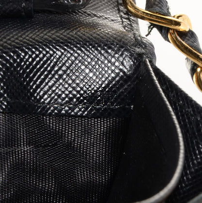 Prada Saffiano Metal Oro Chain Wallet Nero Black 9 of 10