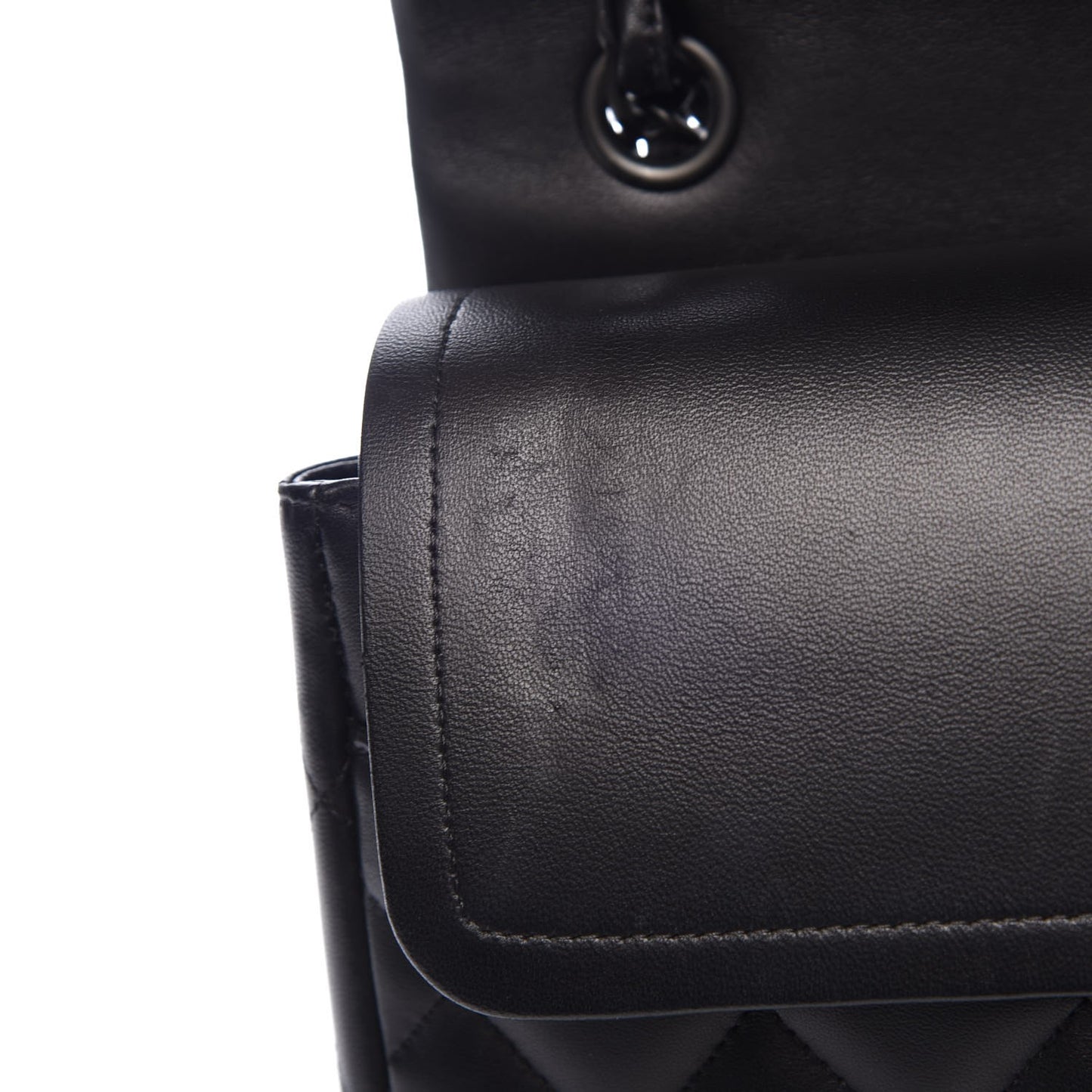 Lambskin Quilted Jumbo Double Flap Black