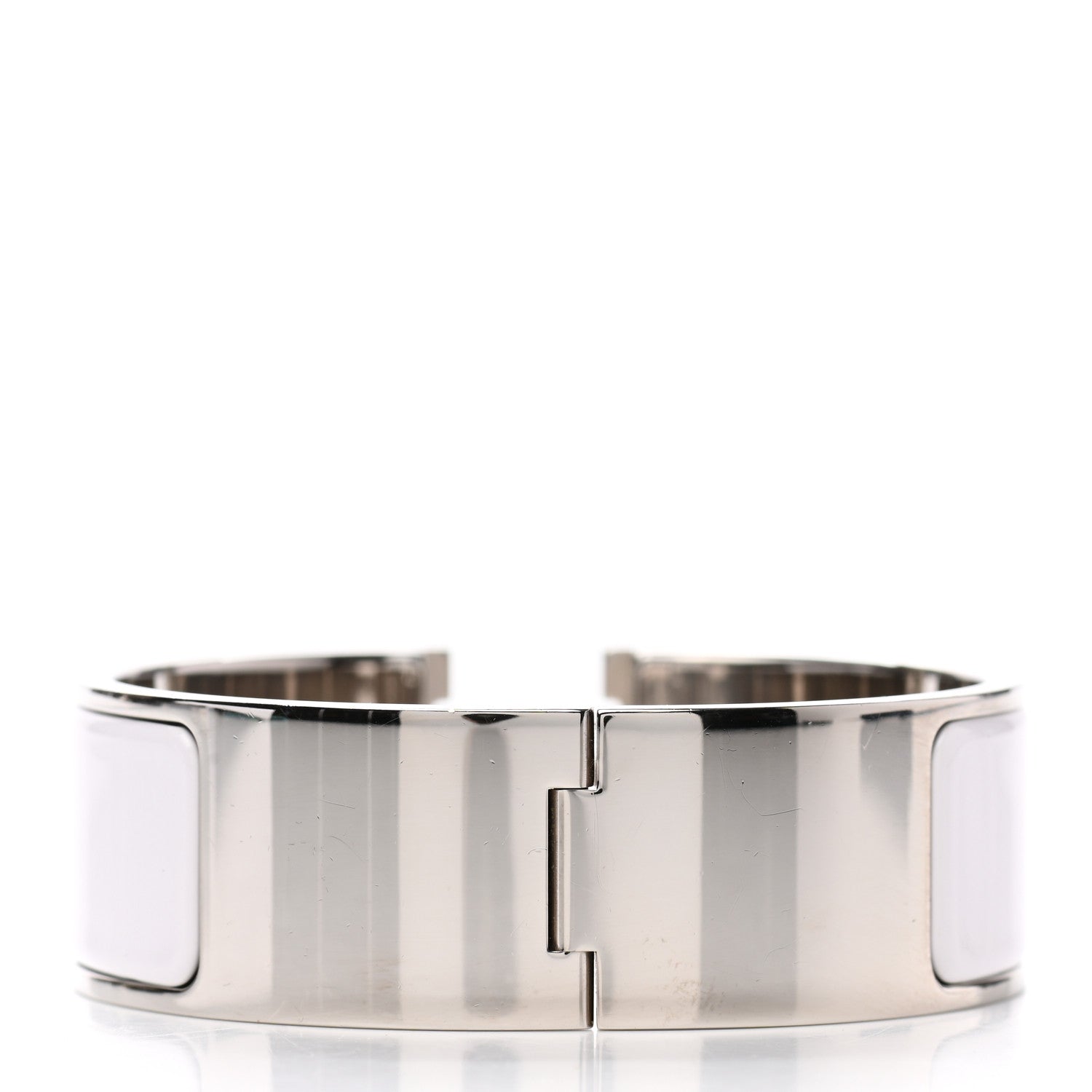 Hermes Enamel Wide Clic Clac H Bracelet PM White 3 of 4