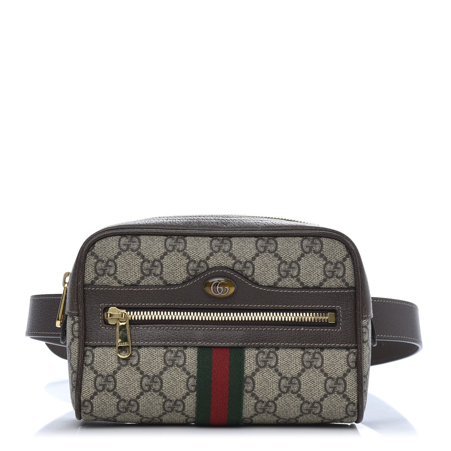 Gucci GG Supreme Monogram Web Small Ophidia Belt Bag 85 34 Dark Brown 1 of 13