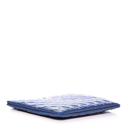 Chanel Caviar Quilted Medium Cosmetic Case Blue 3 of 7