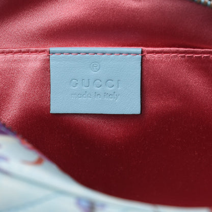 Gucci X UNSKILLED WORKER Calfskin Matelasse Flora Painted Small GG Marmont Chain Shoulder Bag Cloudy Blue Multicolor 6 of 11