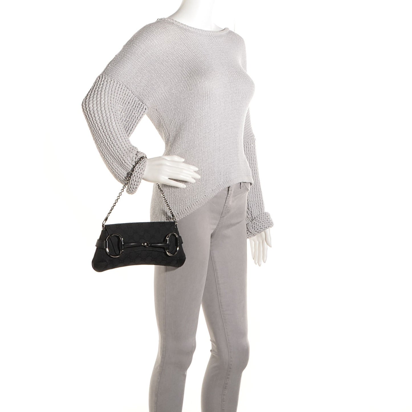 Monogram Horsebit Clutch Black