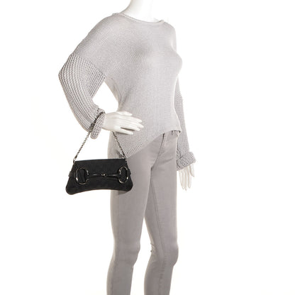 Gucci Monogram Horsebit Clutch Black 2 of 8