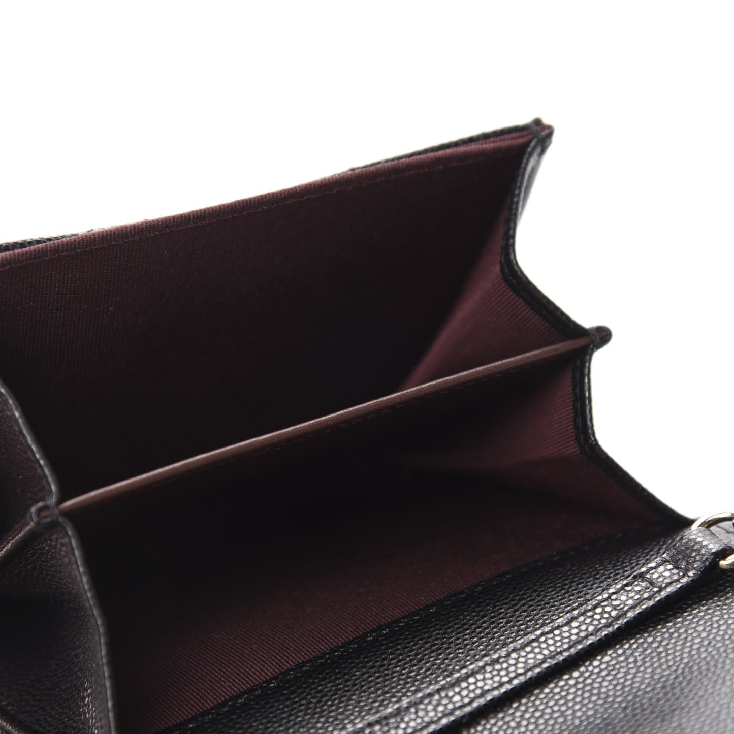 Caviar Quilted Flap Card Holder On Chain Black