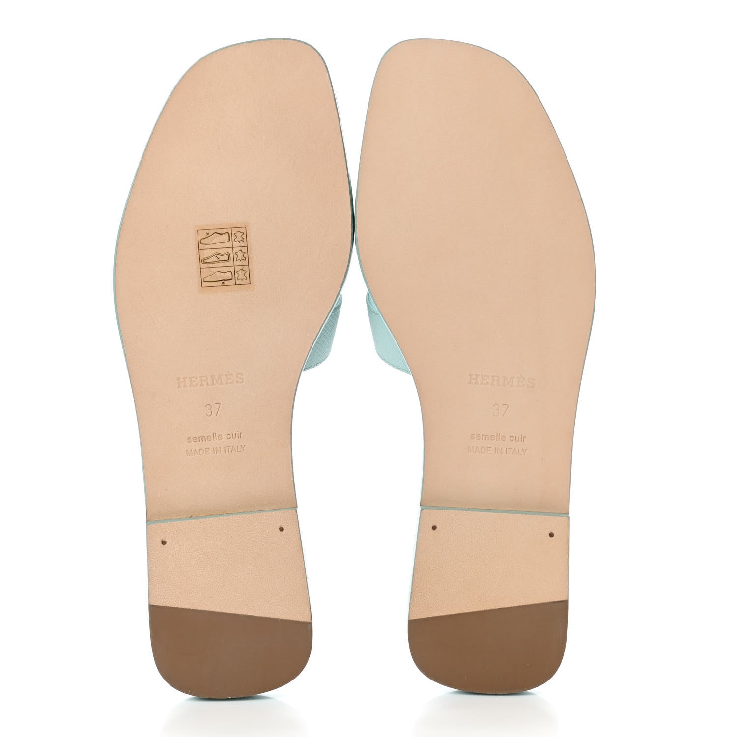 Hermes Epsom Oran Sandals 37 Vert Embrun 5 of 8