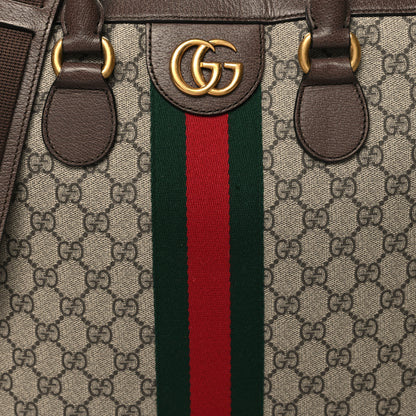 Gucci GG Supreme Monogram Textured Calfskin Web Medium Ophidia Briefcase Beige Ebony New Acero 8 of 13