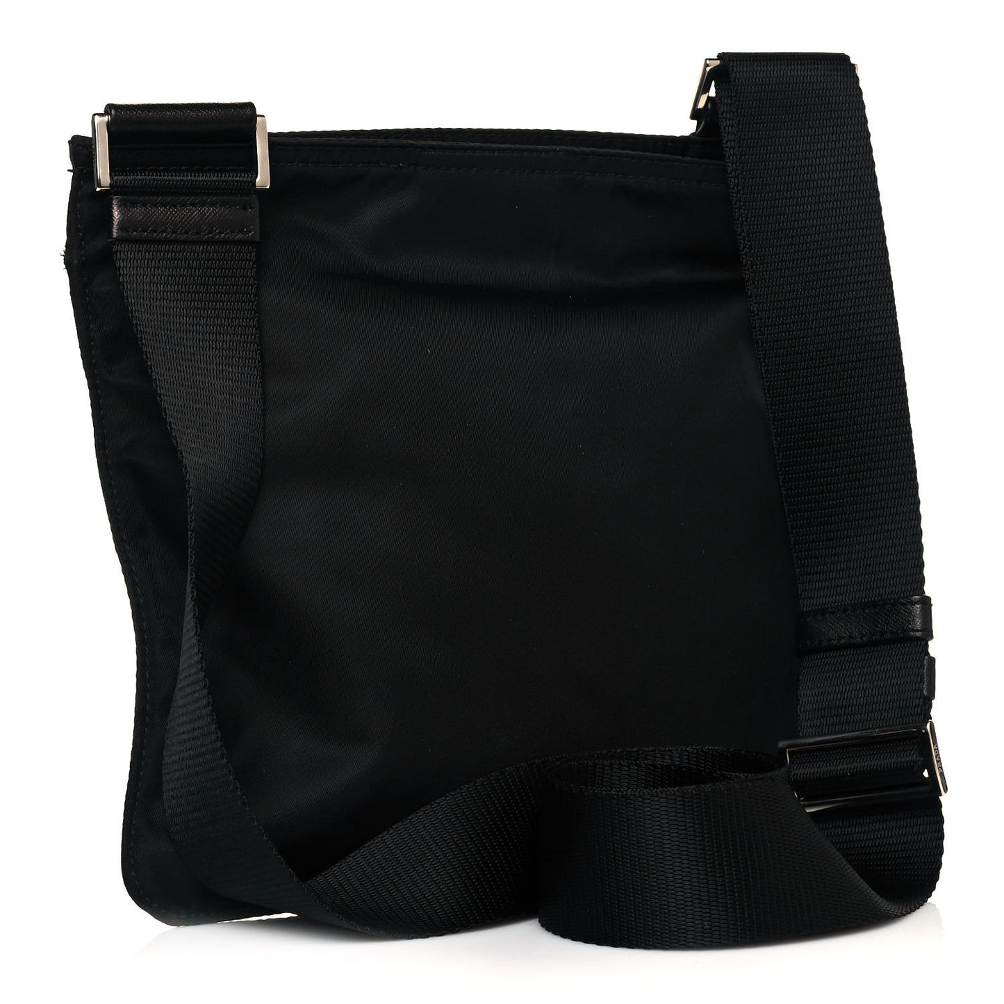 Nylon Vela Flat Messenger Bag Black