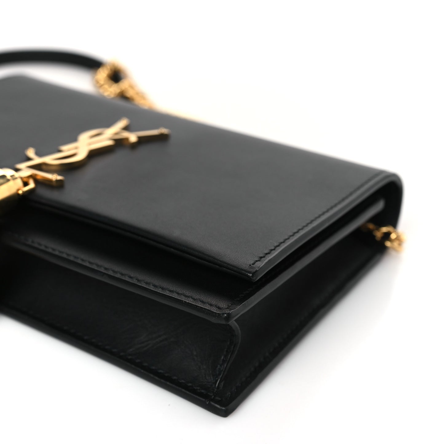 Smooth Calfskin Medium Classic Monogram Kate Tassel Satchel Black