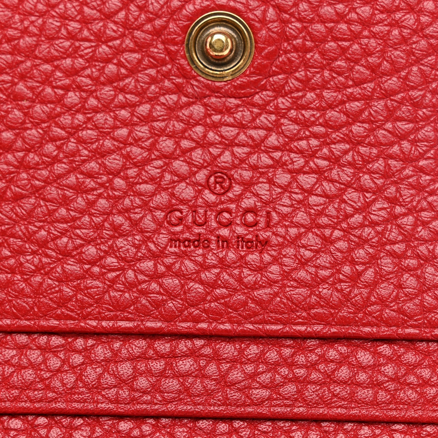 Pebbled Calfskin Animalier Card Case Red