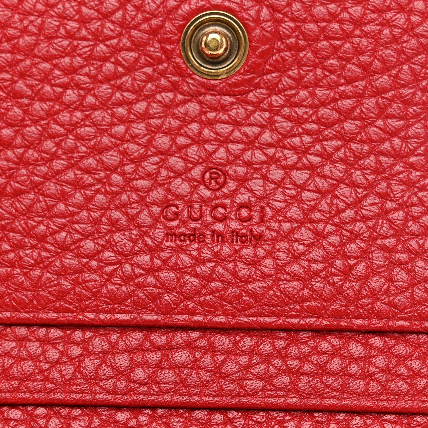 Gucci Pebbled Calfskin Animalier Card Case Red 7 of 8