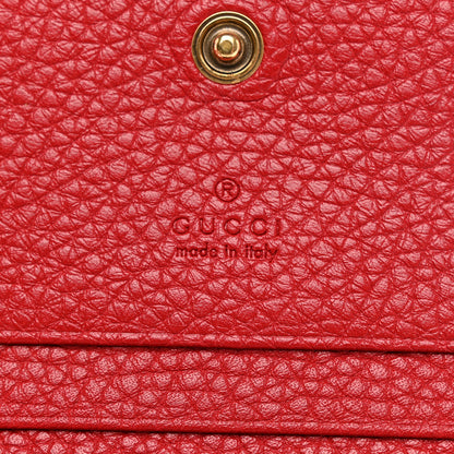 Gucci Pebbled Calfskin Animalier Card Case Red 7 of 8