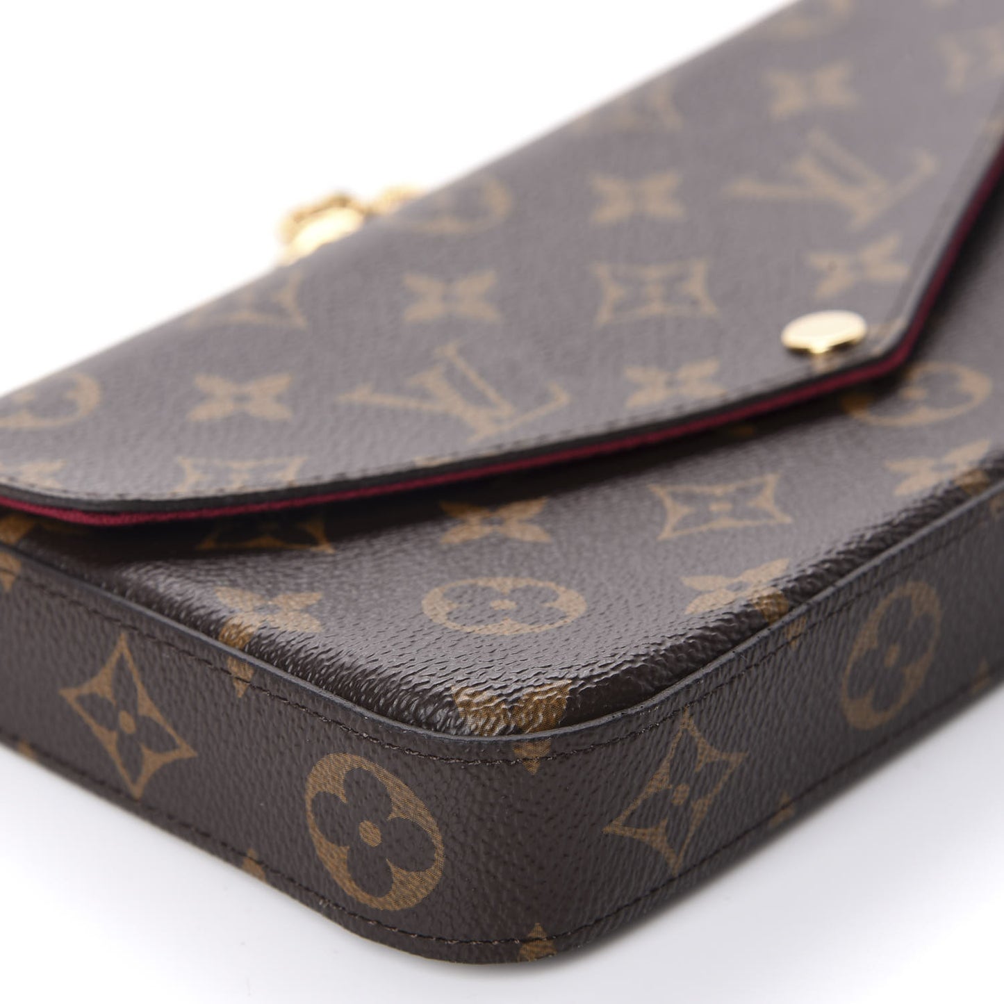 Monogram Pochette Felicie Chain Wallet Fuchsia