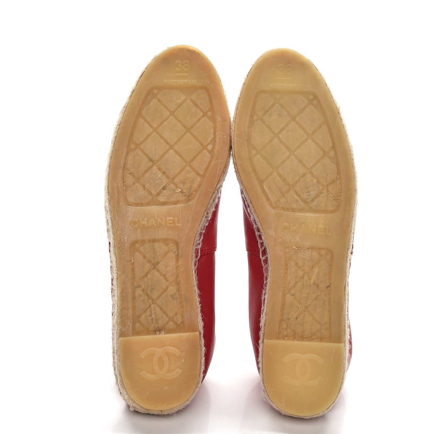 Chanel Lambskin CC Espadrilles 38 Red 5 of 11