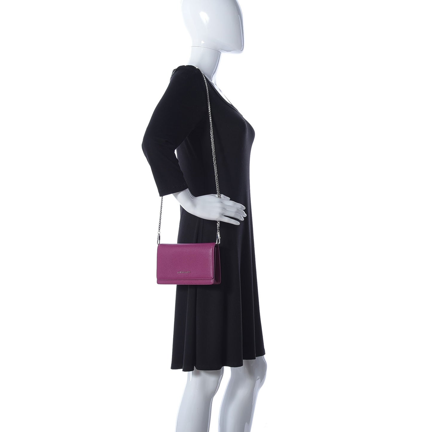 Sugar Goatskin Pandora Chain Wallet Orchid Purple