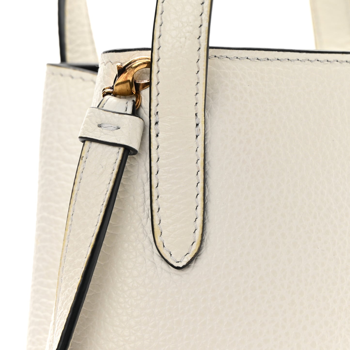 Tumbled Calfskin Gancini Mini Bag White