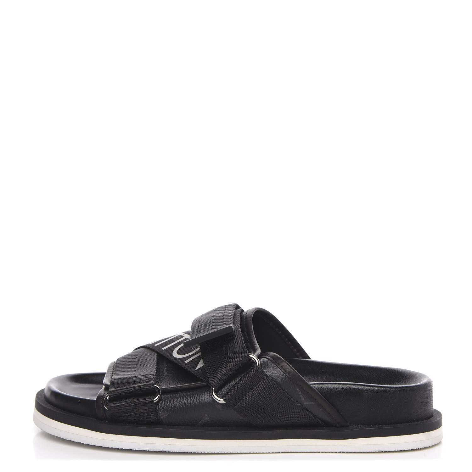 Louis Vuitton Monogram Eclipse Mens Honolulu Mules 5 Black 1 of 7
