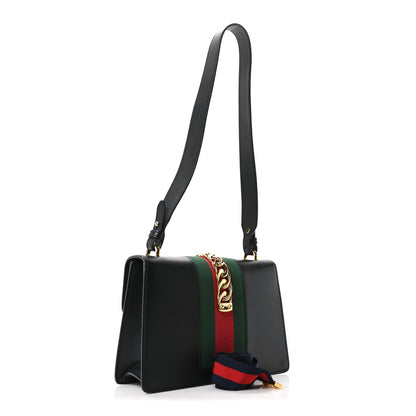 Gucci Calfskin Small Sylvie Shoulder Bag Black 3 of 10