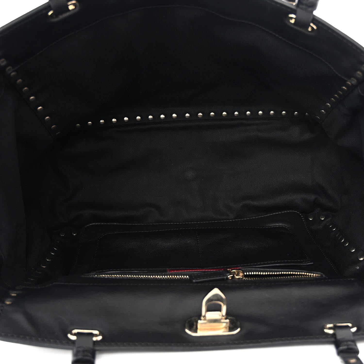 Valentino Garavani Vitello Medium Rockstud Tote Black 5 of 18