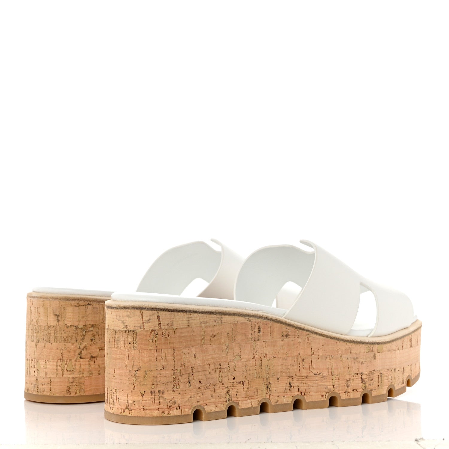 Hermes Calfskin Cork Eze 30 Sandals 41 White 4 of 10