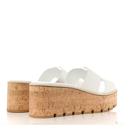 Hermes Calfskin Cork Eze 30 Sandals 41 White 4 of 10