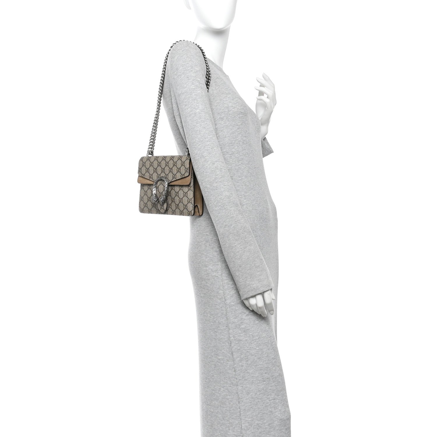 Gucci GG Supreme Monogram Mini Dionysus Shoulder Bag Taupe 3 of 11