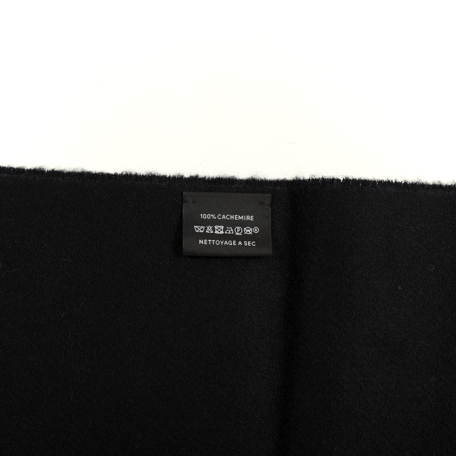 Hermes Cashmere Casaque Chevron Muffler Marine Black 4 of 4
