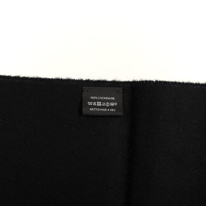 Hermes Cashmere Casaque Chevron Muffler Marine Black 4 of 4
