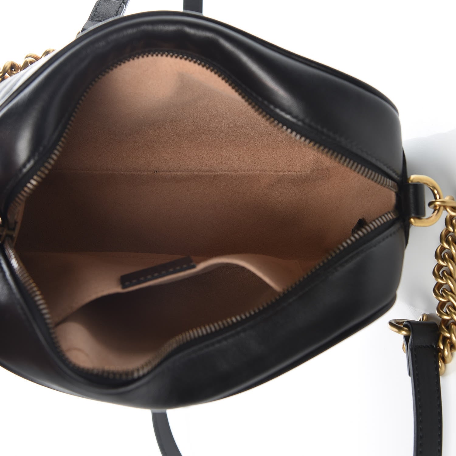 Gucci Calfskin Matelasse Small GG Marmont Chain Shoulder Bag Black 5 of 12