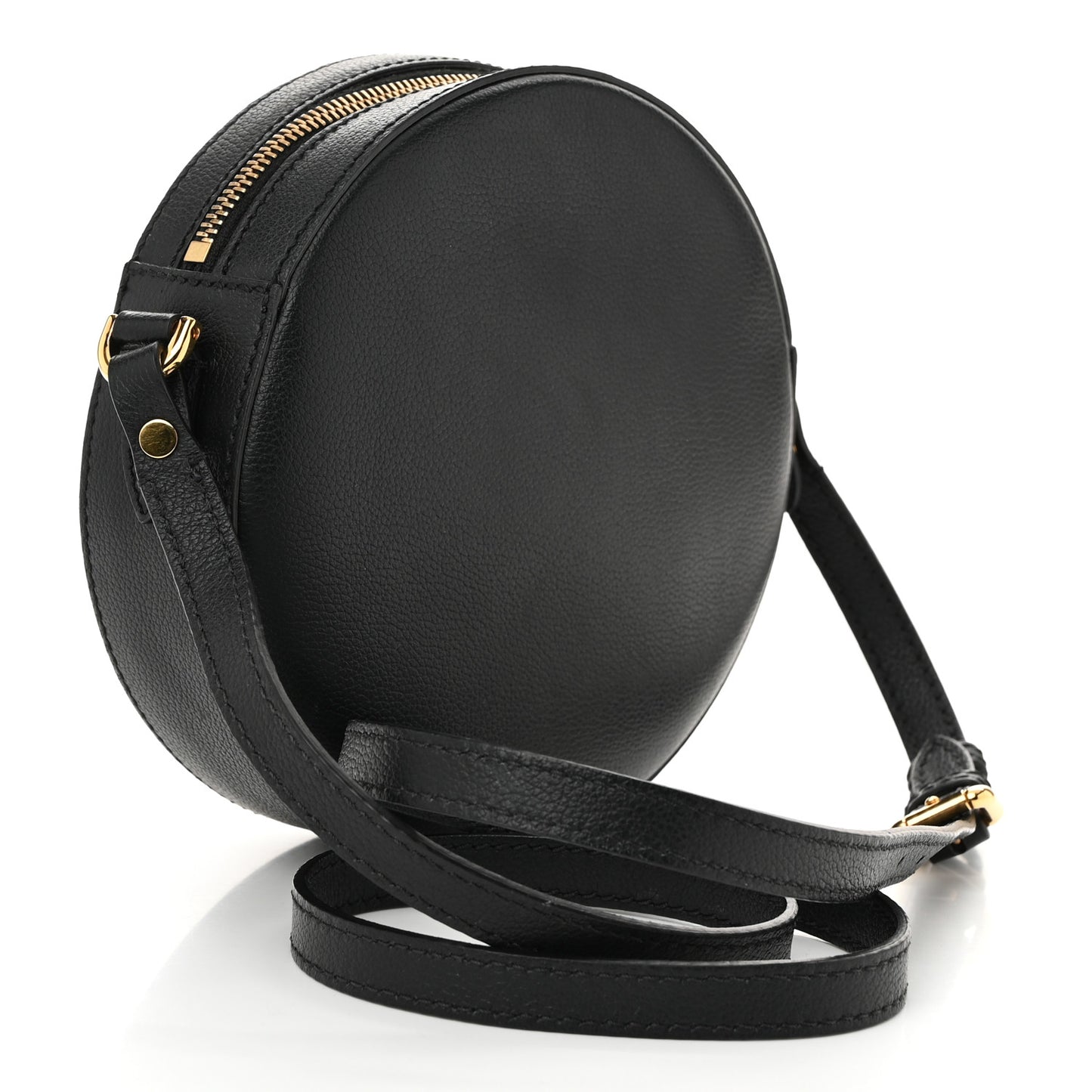 Calfskin La Medusa Round Camera Bag Black