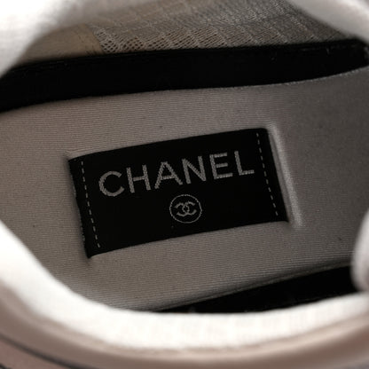Chanel Mesh Suede Calfskin Grained Calfskin Mens CC Sneakers 45 Gray White 8 of 18