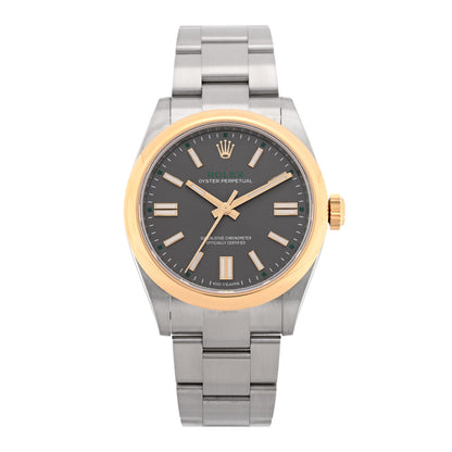 Rolex Stainless Steel 18K Yellow Gold 41mm Oyster Perpetual 100th Anniversary Watch Slate 134303 1 of 5