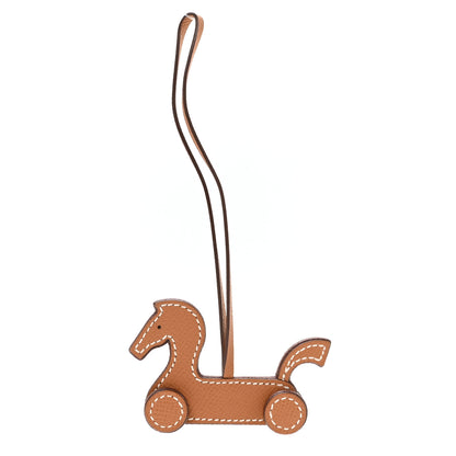 Hermes Epsom Cheval A Roulettes Bag Charm Gold Terre 1 of 3