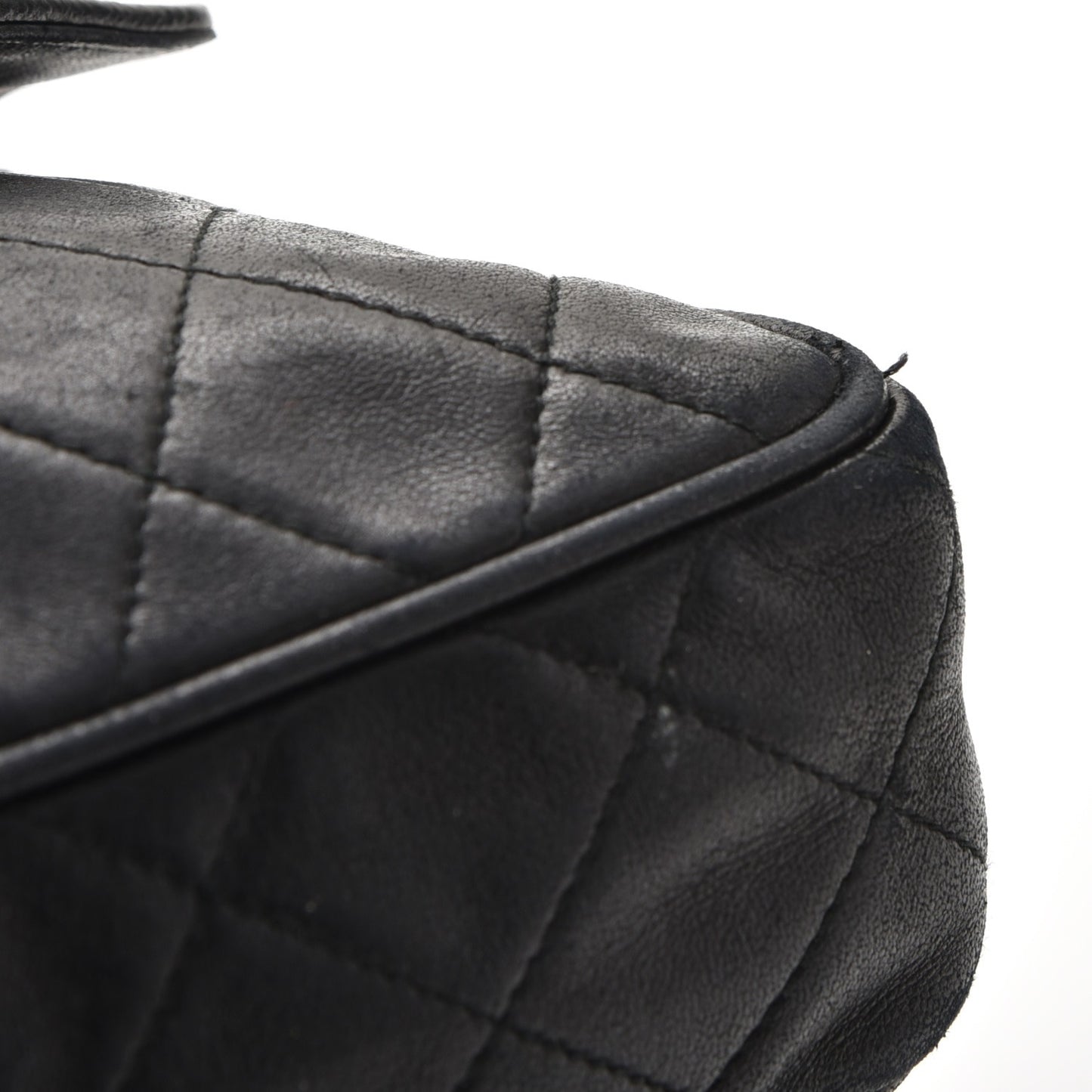 Lambskin Quilted Small Single Flap Black