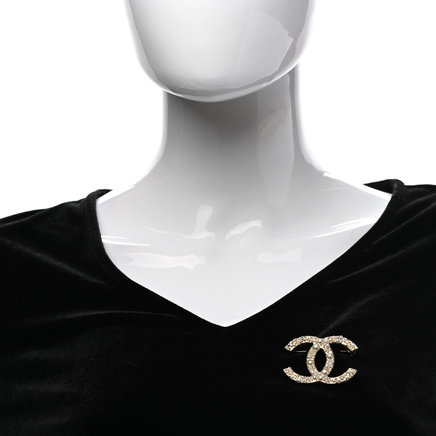 Chanel Pearl CC Brooch Gold 2 of 6