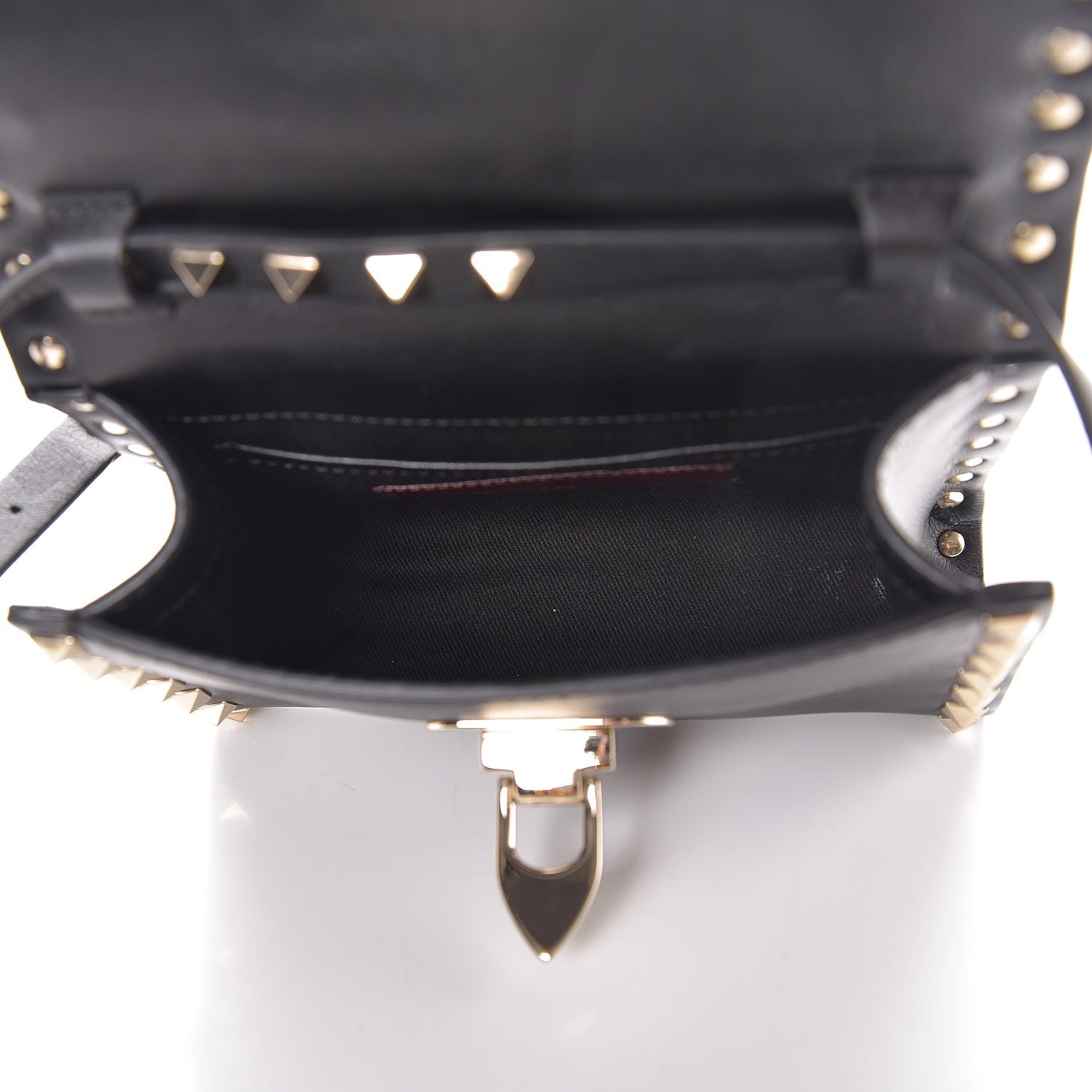 Valentino Garavani Vitello Mini Rockstud Flip Lock Crossbody Bag Black 5 of 7