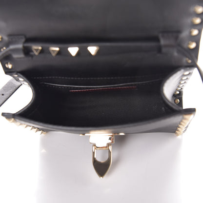 Valentino Garavani Vitello Mini Rockstud Flip Lock Crossbody Bag Black 5 of 7