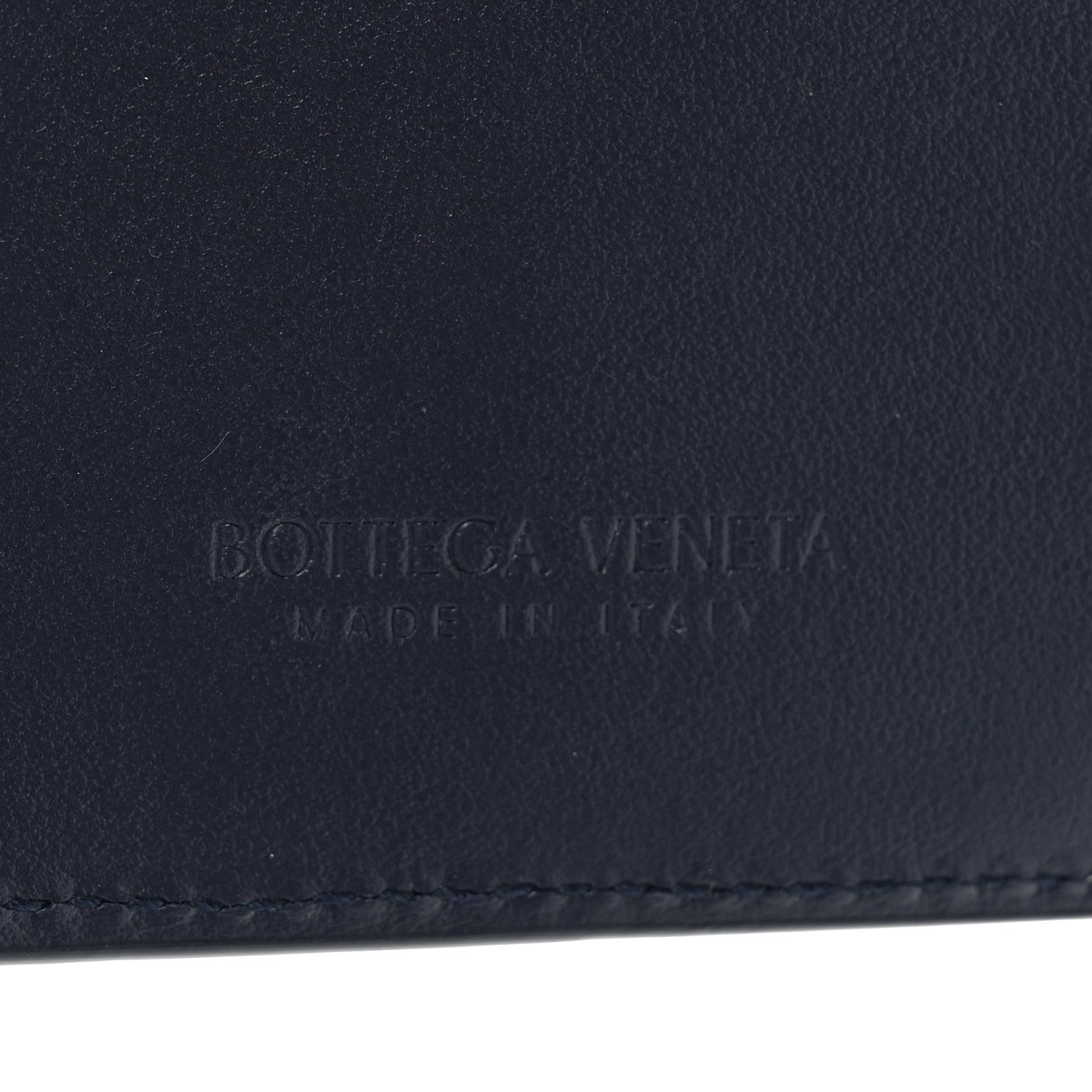Bottega Veneta Nappa Denim Intrecciato Small Bi Fold Wallet Abyss Indigo 7 of 7