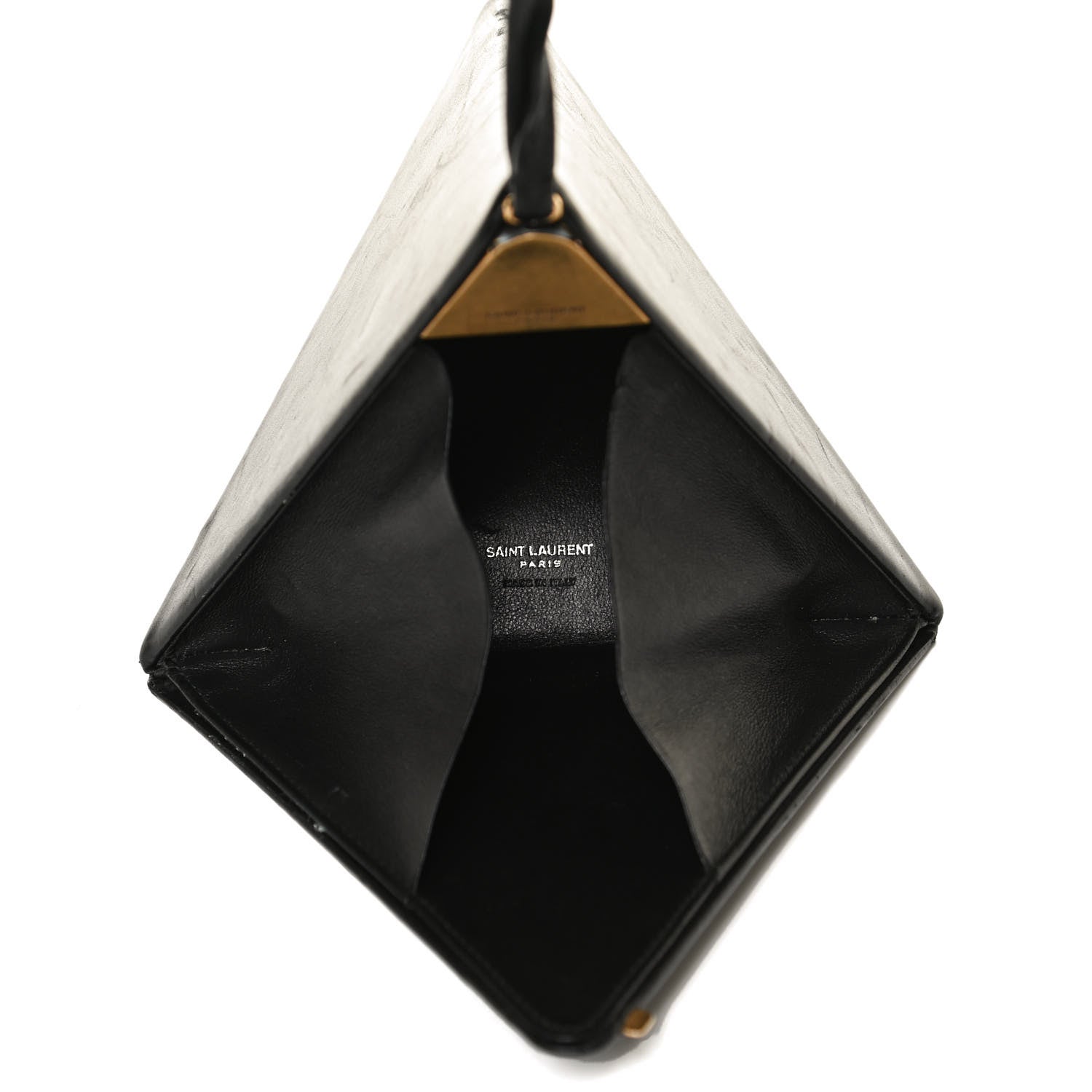 Saint Laurent Lambskin Pyramid Clutch Black 5 of 12
