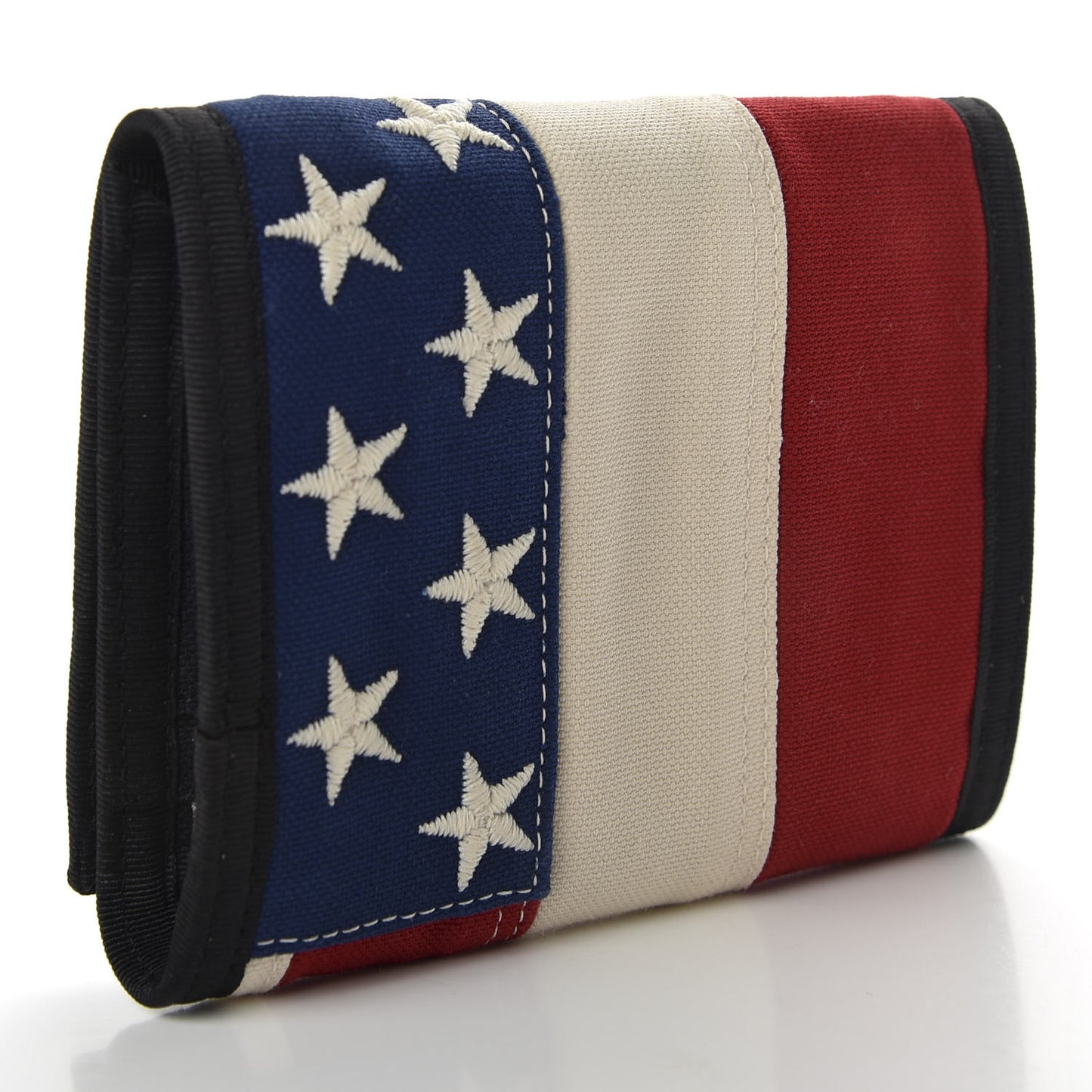 Canvas American Flag Print Buffalo Compact Wallet