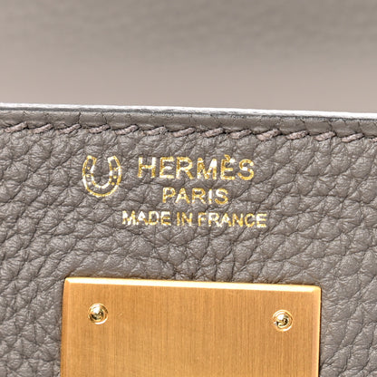 Hermes Togo Horseshoe Kelly Retourne 28 Etain Anemone 6 of 13