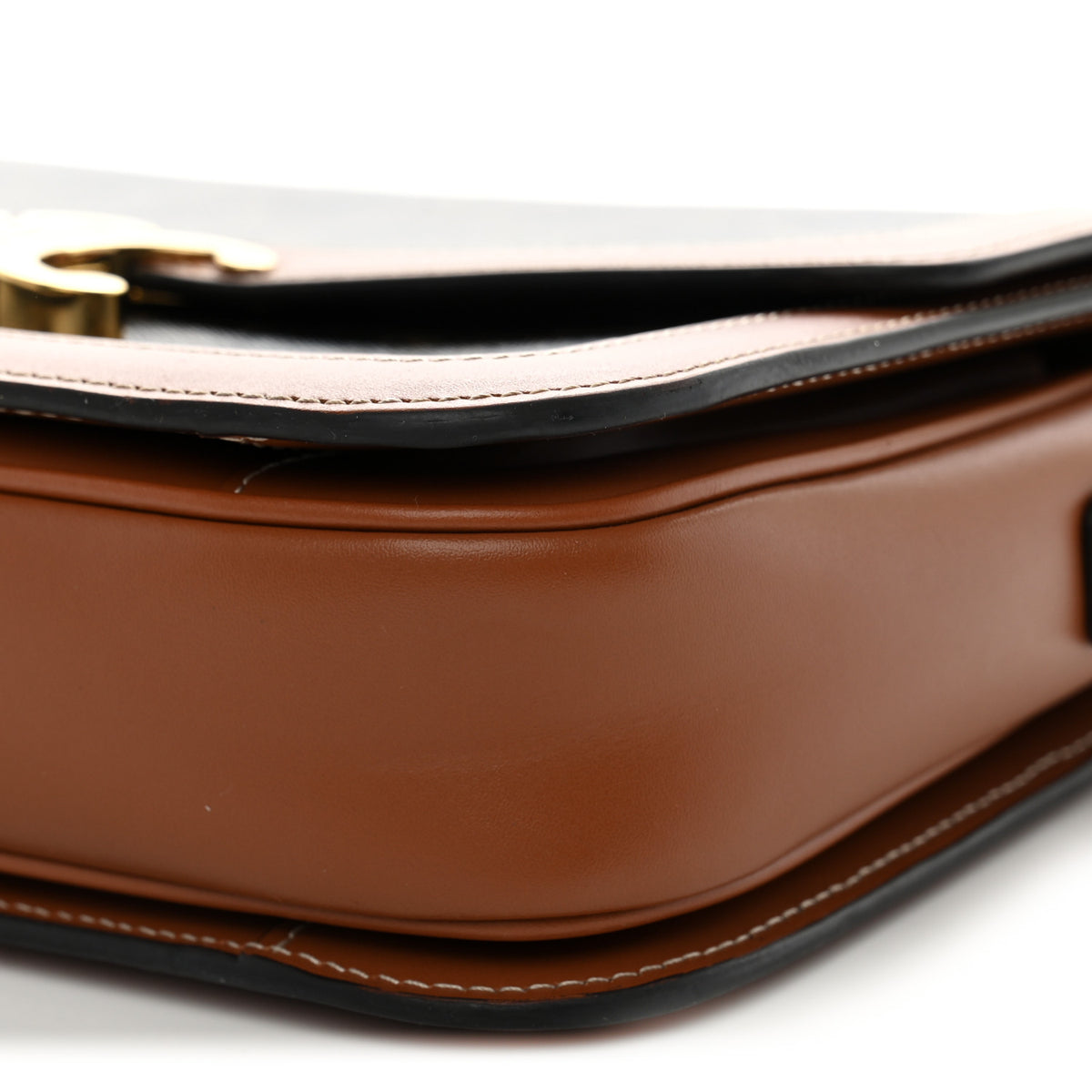 Celine Triomphe Canvas Calfskin Medium Triomphe Bag Tan 9 of 10