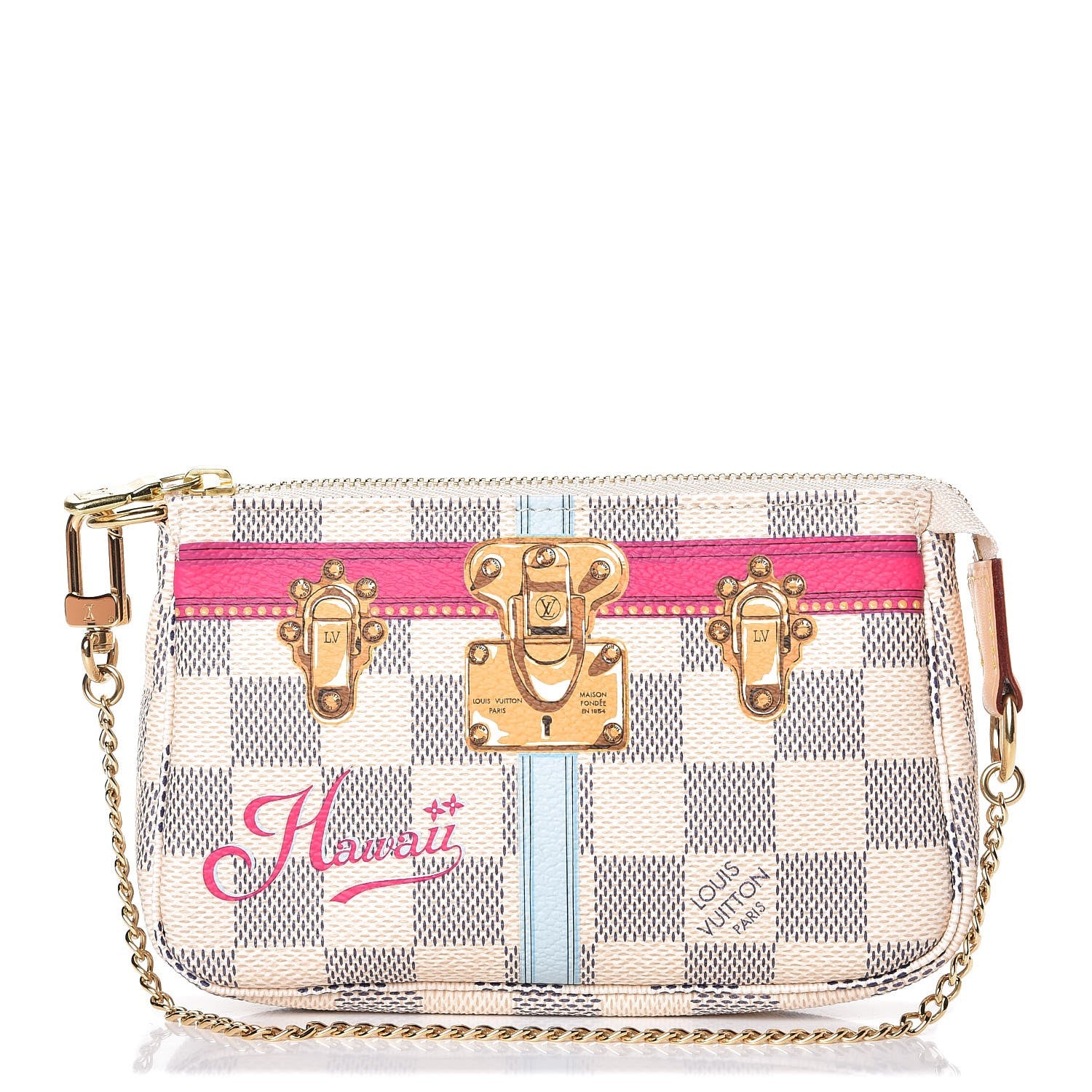 Louis Vuitton Damier Azur Summer Trunks Hawaii Mini Pochette Accessories 1 of 8