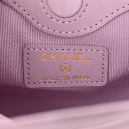 Chanel Shiny Lambskin Quilted Micro 31 Clutch With Chain Light Purple 6 of 11