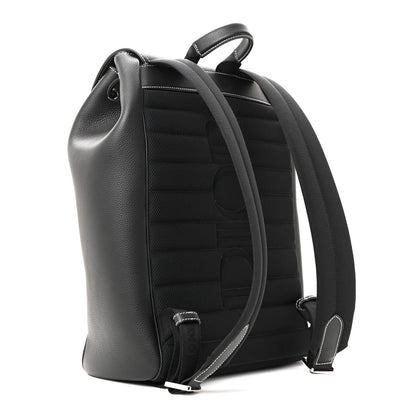 Christian Dior Grained Calfskin Saddle Drawstring Backpack Black 6 of 28