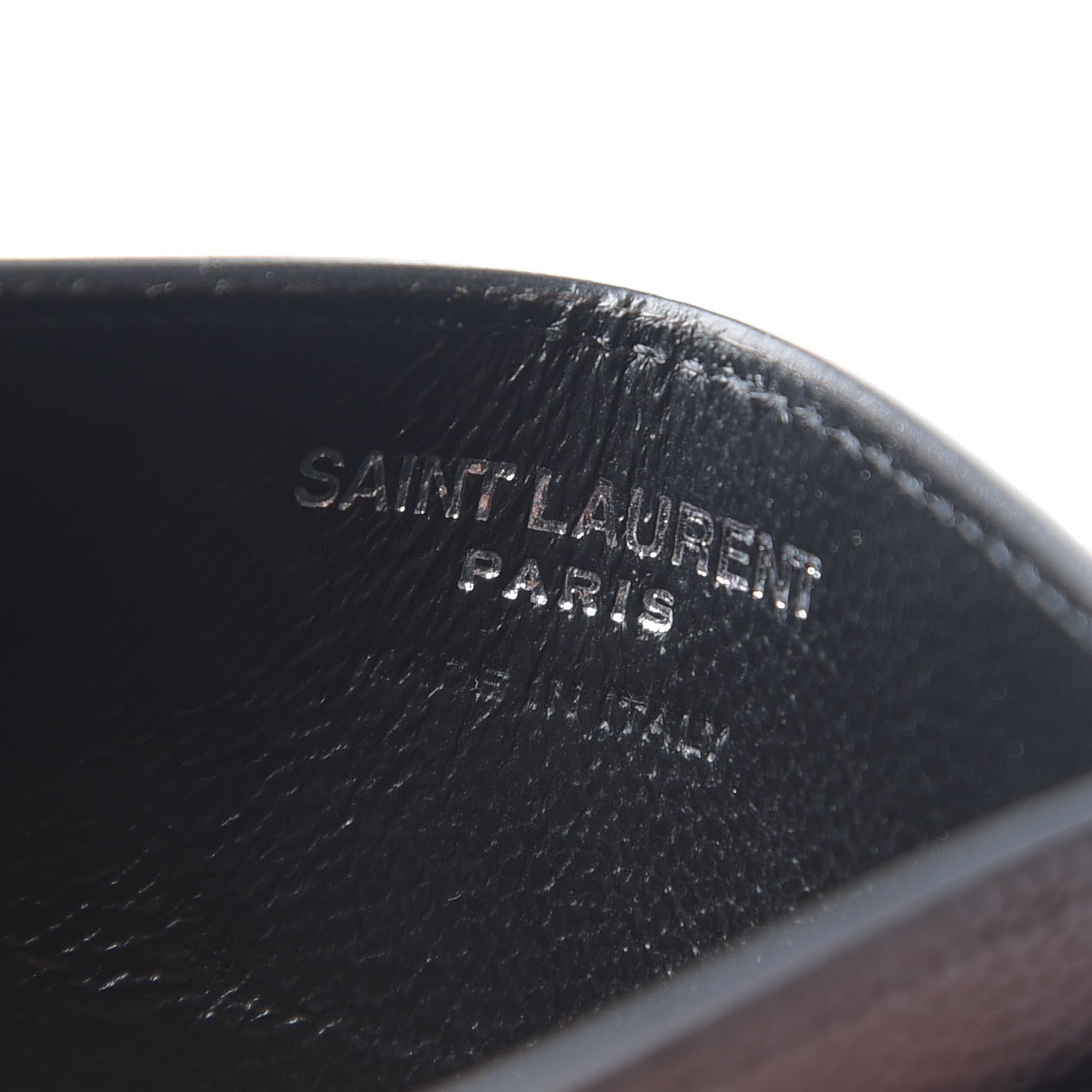 Saint Laurent Grain De Poudre Matelasse Chevron Monogram Credit Card Case Black 5 of 7