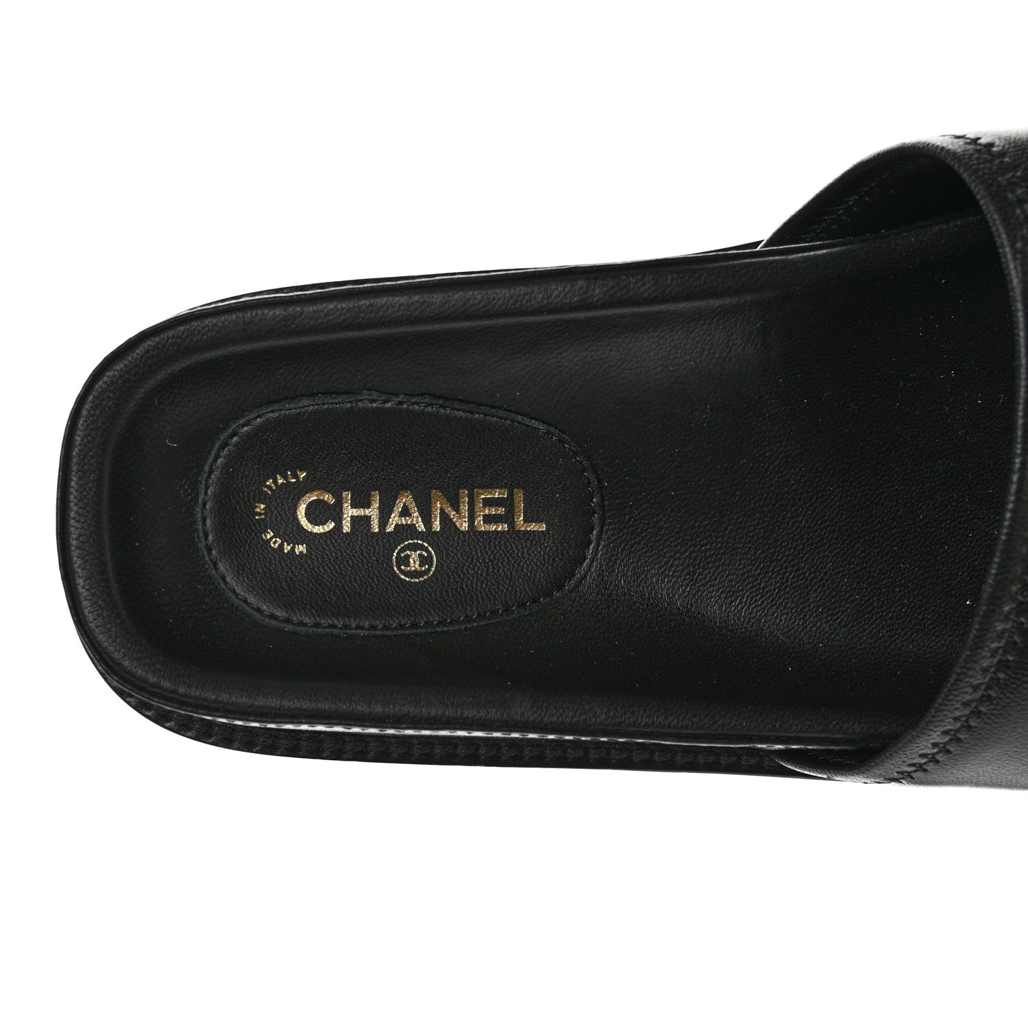 Chanel Lambskin Cha-Nel Mule Sandals 36 Black Multicolor 8 of 11